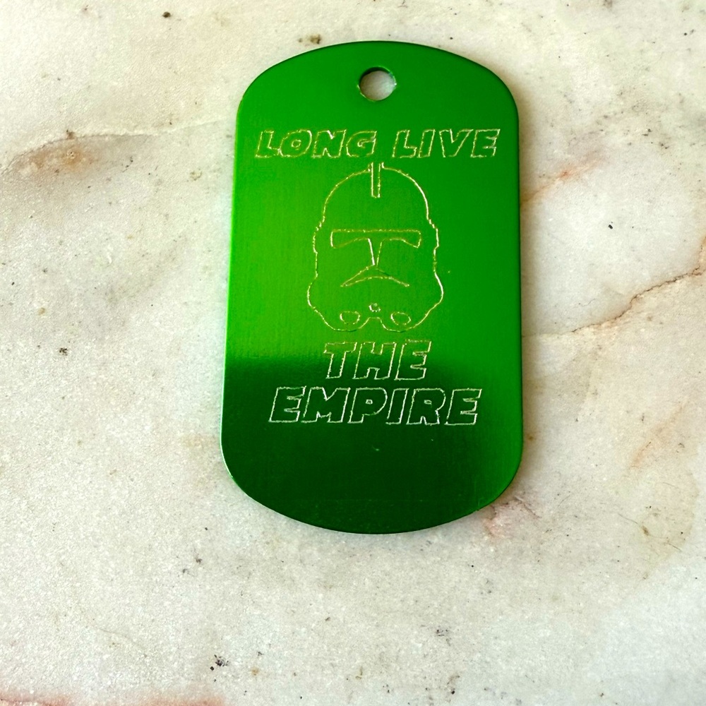 New Green imperial stormtrooper long live the empire Dog Tag crest necklace cool